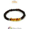 Bracciale in Ambra nera Spiritual con inserti cognac lucido