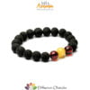 Bracciale in Ambra nera con 3 inserti mix