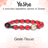 Yeshe - Bracciale benedetto ispirato al Buthan - Giada Rossa