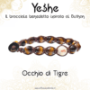 Yeshe - Bracciale benedetto ispirato al Buthan - Occhio di Tigre