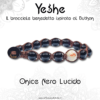 Yeshe - Bracciale benedetto ispirato al Buthan - Onice Nero Lucido