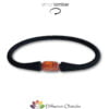 SmartAmber - Bracciale in caucciù con inserto cilindro in Ambra