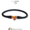 SmartAmber - Bracciale in caucciù con inserto a Cuore in Ambra